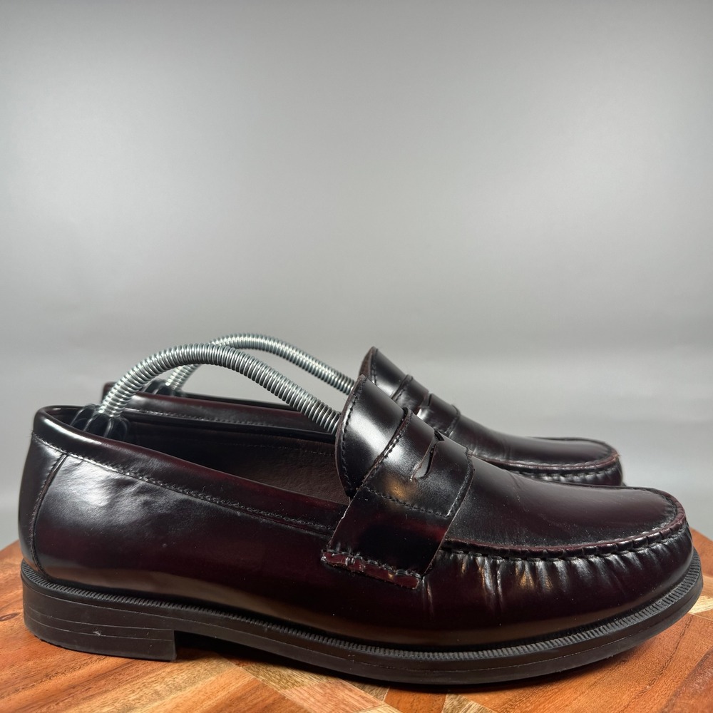 Johnston & Murphy Womens 7.5 Burgundy Leather Penny Loafers 28-6283 Oxblood